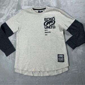 Ecko Unlimited White Waffle Knit Shirt